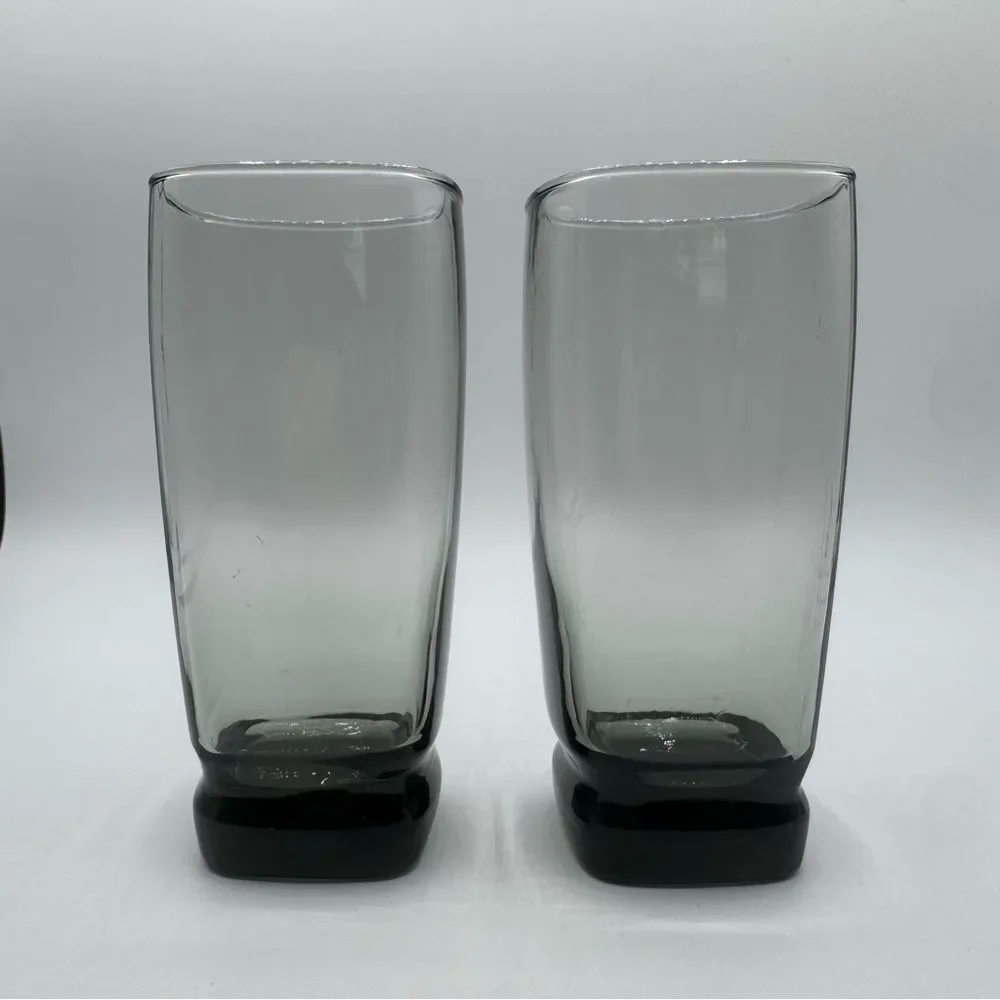 Pair of Libbey Carrington Tawny Smoke Glasses